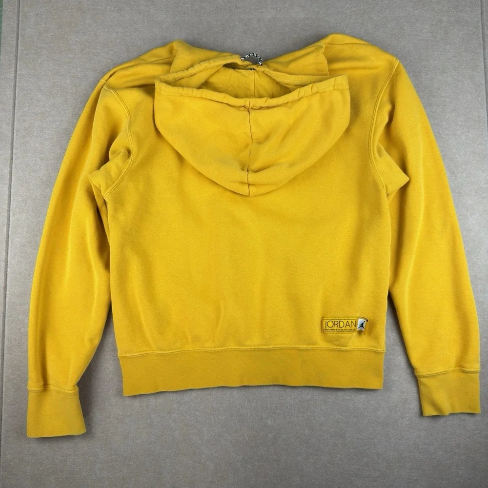 Jordan Yellow Hoodie‎ Mens S Graphic Pullover Jumpman Logo Rope Drawstring